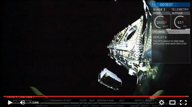 OG2 satellite being deployed by SpaceX