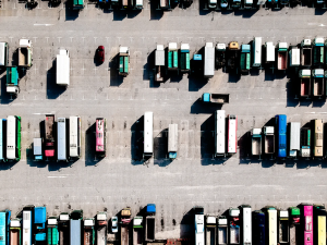 Trailers sitting in a yard