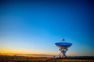 Satellite disc in field